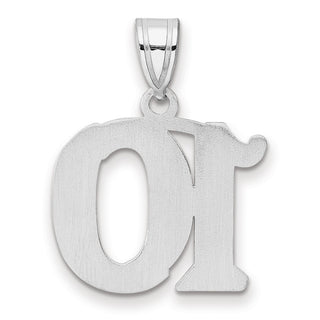 14k White Gold Polished Etched Number 10 Pendant