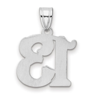 14k White Gold Polished Etched Number 13 Pendant