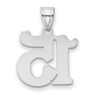14k White Gold Polished Etched Number 15 Pendant