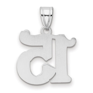 14k White Gold Polished Etched Number 15 Pendant