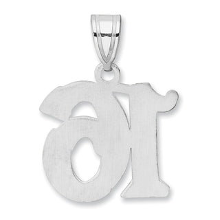 14k White Gold Polished Etched Number 16 Pendant