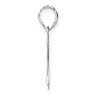 14k White Gold Polished Etched Number 17 Pendant
