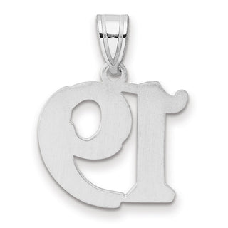 14k White Gold Polished Etched Number 19 Pendant