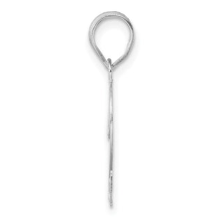 14k White Gold Polished Etched Number 22 Pendant