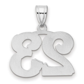 14k White Gold Polished Etched Number 23 Pendant