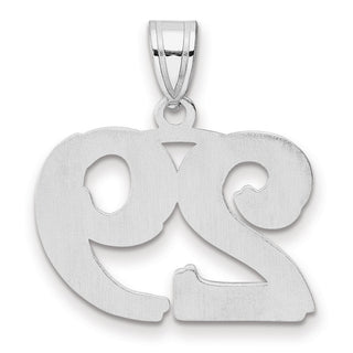 14k White Gold Polished Etched Number 29 Pendant