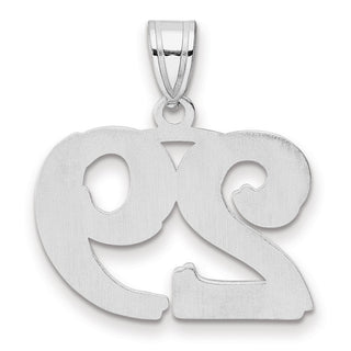 14k White Gold Polished Etched Number 29 Pendant