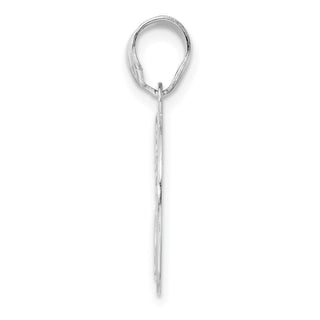 14k White Gold Polished Etched Number 30 Pendant