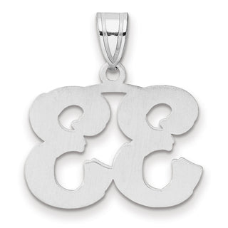 14k White Gold Polished Etched Number 33 Pendant