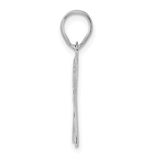 14k White Gold Polished Etched Number 37 Pendant