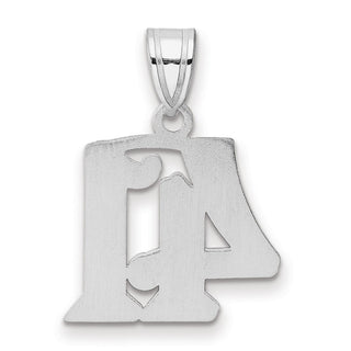 14k White Gold Polished Etched Number 41 Pendant