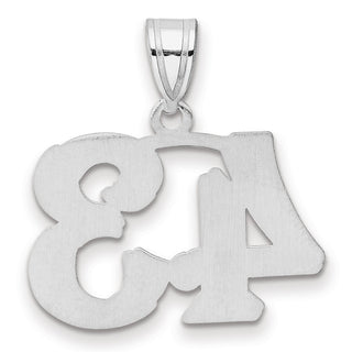 14k White Gold Polished Etched Number 43 Pendant