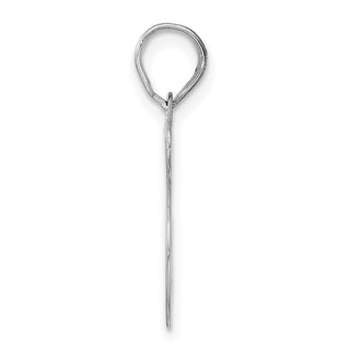 14k White Gold Polished Etched Number 45 Pendant