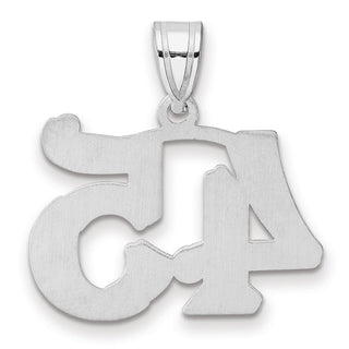 14k White Gold Polished Etched Number 45 Pendant
