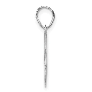 14k White Gold Polished Etched Number 46 Pendant