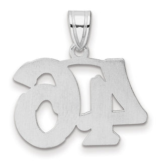 14k White Gold Polished Etched Number 46 Pendant