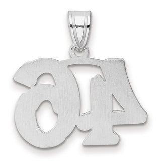 14k White Gold Polished Etched Number 46 Pendant