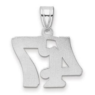14k White Gold Polished Etched Number 47 Pendant