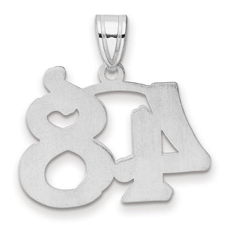 14k White Gold Polished Etched Number 48 Pendant