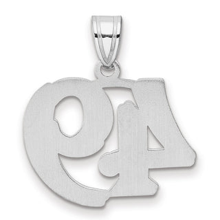 14k White Gold Polished Etched Number 49 Pendant