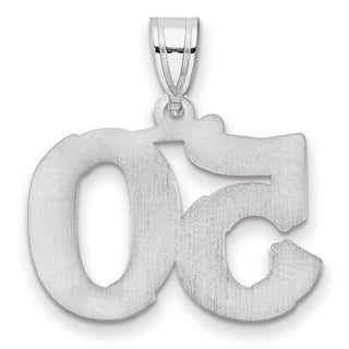 14k White Gold Polished Etched Number 50 Pendant