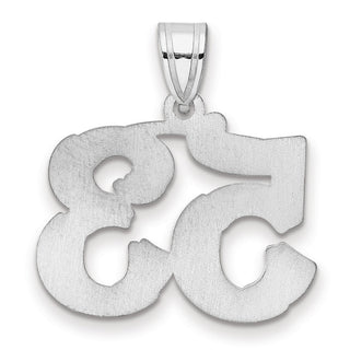 14k White Gold Polished Etched Number 53 Pendant
