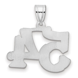 14k White Gold Polished Etched Number 54 Pendant