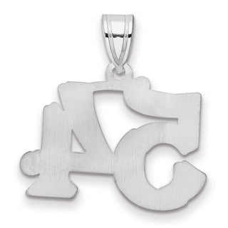 14k White Gold Polished Etched Number 54 Pendant