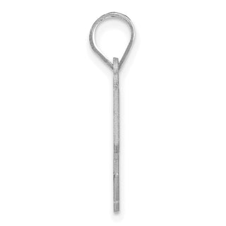 14k White Gold Polished Etched Number 55 Pendant