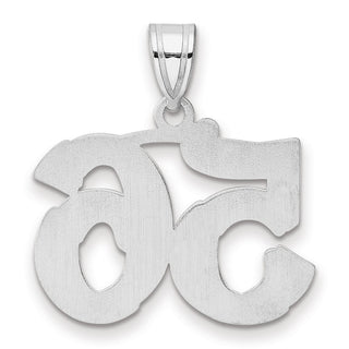 14k White Gold Polished Etched Number 56 Pendant