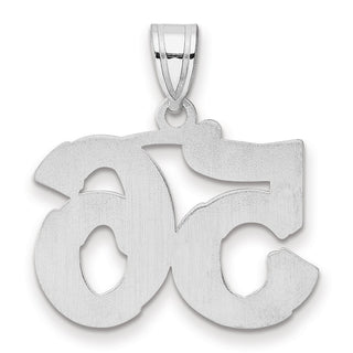 14k White Gold Polished Etched Number 56 Pendant