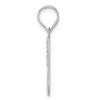14k White Gold Polished Etched Number 57 Pendant