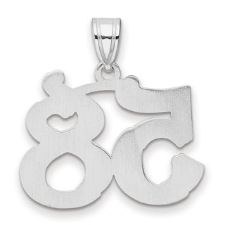 14k White Gold Polished Etched Number 58 Pendant