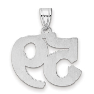 14k White Gold Polished Etched Number 59 Pendant