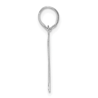 14k White Gold Polished Etched Number 61 Pendant