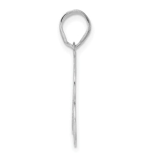 14k White Gold Polished Etched Number 63 Pendant