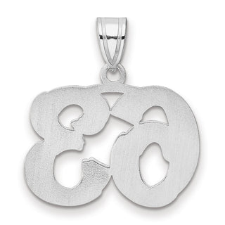 14k White Gold Polished Etched Number 63 Pendant