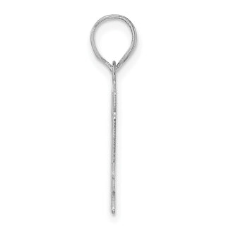 14k White Gold Polished Etched Number 64 Pendant