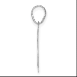 14k White Gold Polished Etched Number 65 Pendant