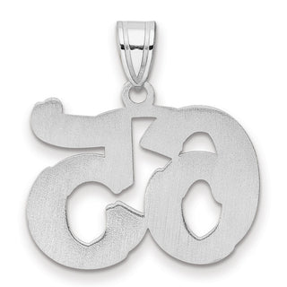 14k White Gold Polished Etched Number 65 Pendant