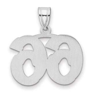 14k White Gold Polished Etched Number 66 Pendant