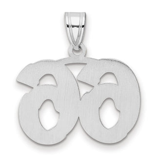 14k White Gold Polished Etched Number 66 Pendant