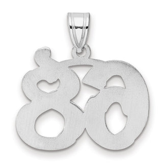 14k White Gold Polished Etched Number 68 Pendant