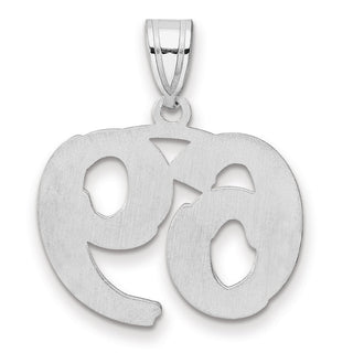 14k White Gold Polished Etched Number 69 Pendant