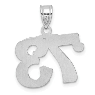 14k White Gold Polished Etched Number 73 Pendant