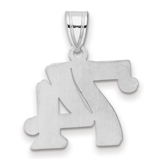 14k White Gold Polished Etched Number 74 Pendant