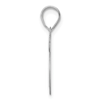 14k White Gold Polished Etched Number 75 Pendant