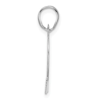 14k White Gold Polished Etched Number 82 Pendant