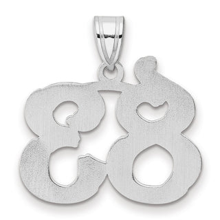 14k White Gold Polished Etched Number 83 Pendant