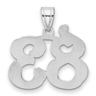 14k White Gold Polished Etched Number 83 Pendant